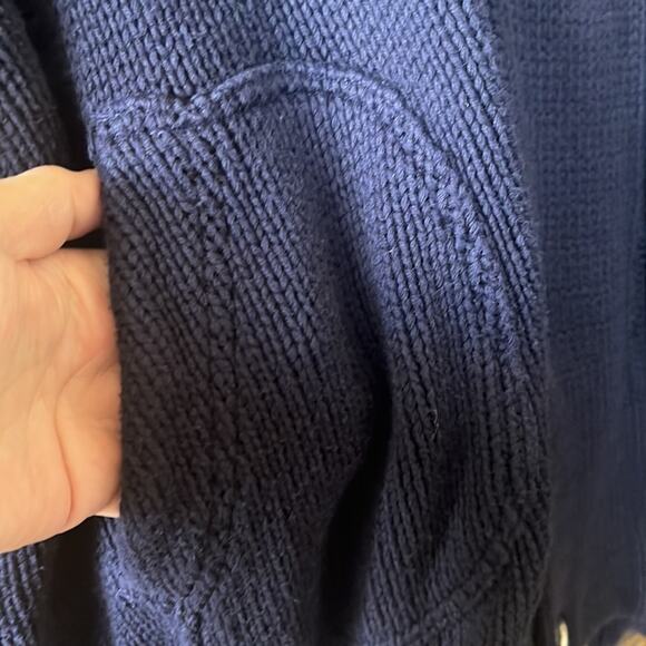 Vtg FCP Save The Sea 1stClass Passenger nautical navy and red hooded cardigan - Picture 5 of 10